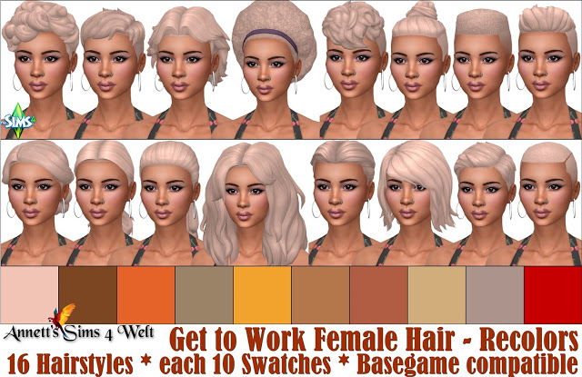 Sims 4 Female Hair Recolors at Annett’s Sims 4 Welt