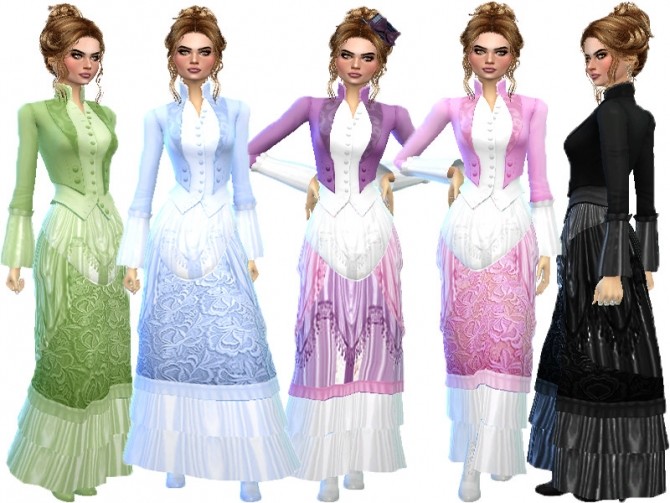 Sims 4 Victorian dress by TrudieOpp at TSR