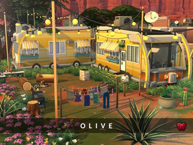 Sims 4 Olive tiny home by melapples at TSR