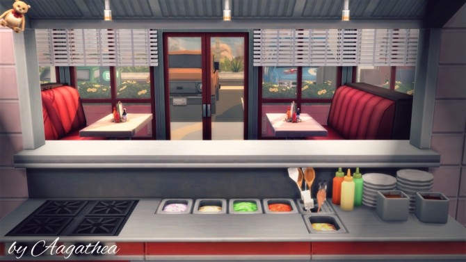 Sims 4 Space Burger Restaurant at Agathea k