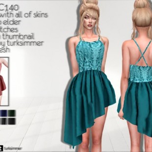 White Lace Dress by Pinkzombiecupcake at TSR » Sims 4 Updates