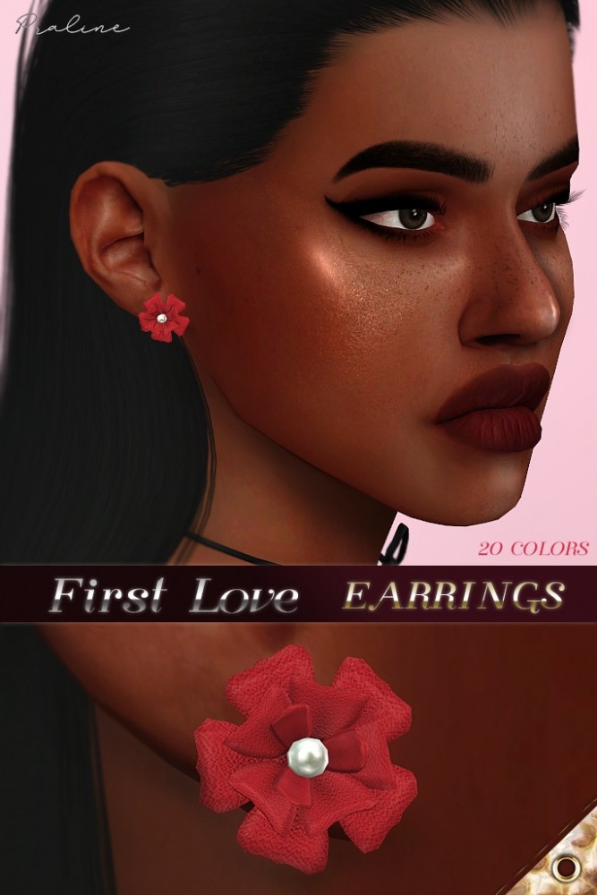 Sims 4 Love words & first love earrings at Praline Sims