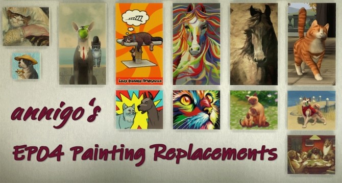 Sims 4 Cats & Dogs EP04 Painting Replacements by annigo at Mod The Sims