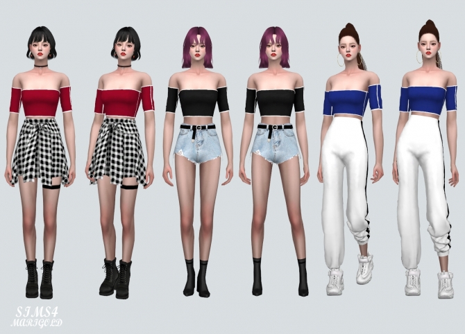 Off Shoulder Crop Top V2 At Marigold Sims 4 Updates