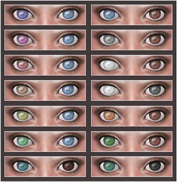Sims 4 11 heterochromia eyes at All by Glaza