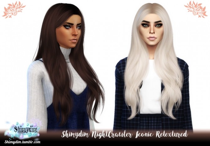 Sims 4 NightCrawler Iconic Hair Retexture Naturals + Unnaturals at Shimydim Sims