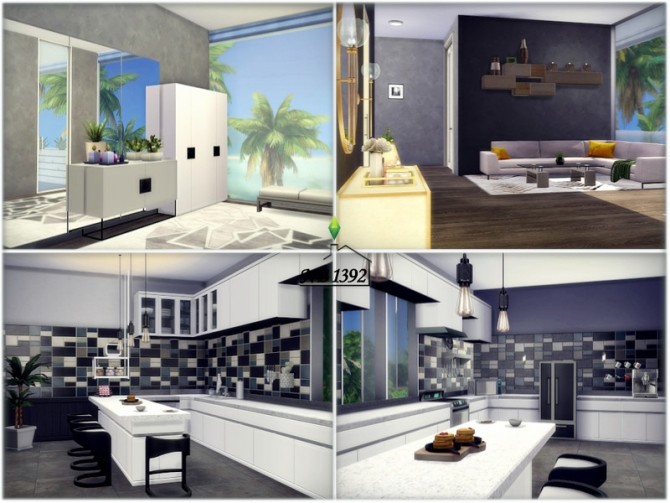 Sims 4 Black and white house by nobody1392 at TSR