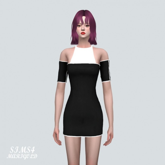 Sims 4 Off Shoulder Mini Dress at Marigold