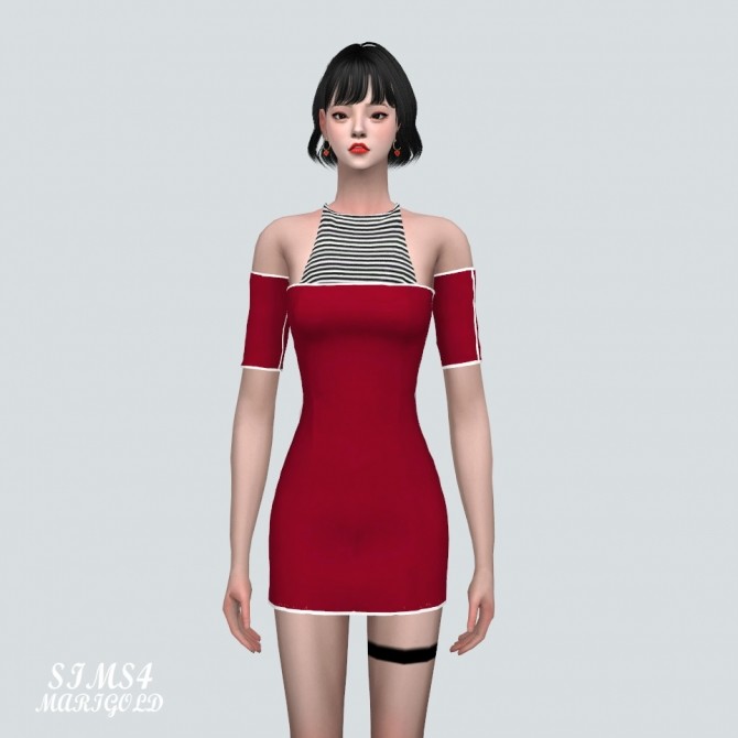 Sims 4 Off Shoulder Mini Dress at Marigold