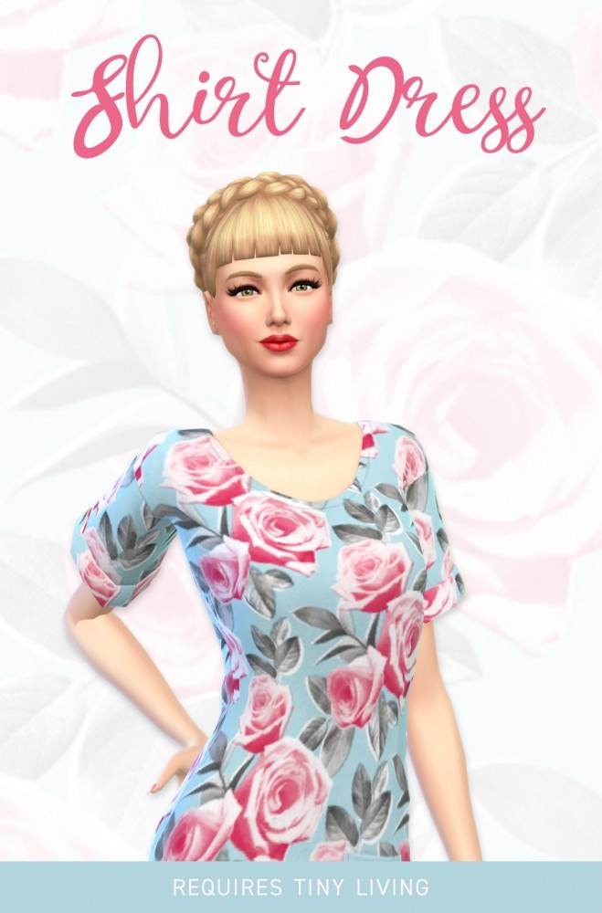 Sims 4 Comfy Shirt Dress at SimPlistic