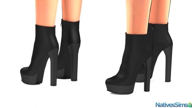Sims 4 Black Ankle Boots at Natives Sims 4