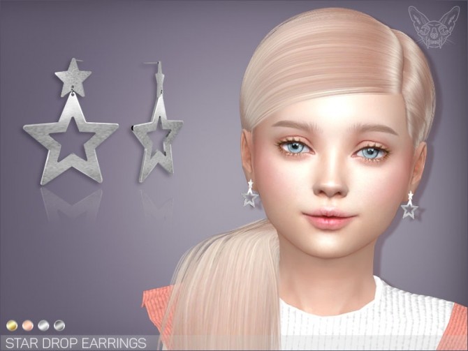 Sims 4 Star Drop Earrings For Kids at Giulietta