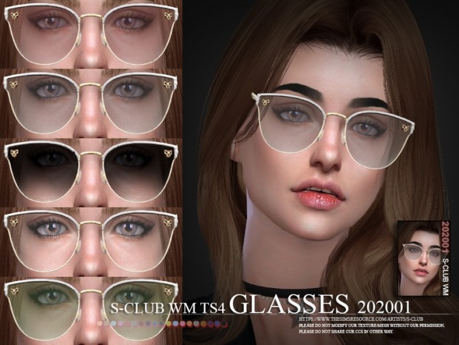 Sims 4 Glasses 202001 by S Club WM at TSR