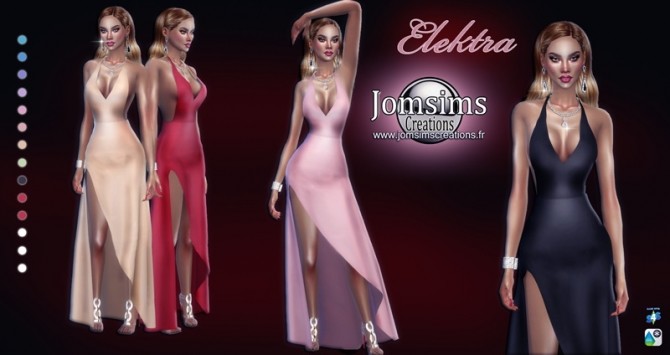 Sims 4 Elektra dress at Jomsims Creations