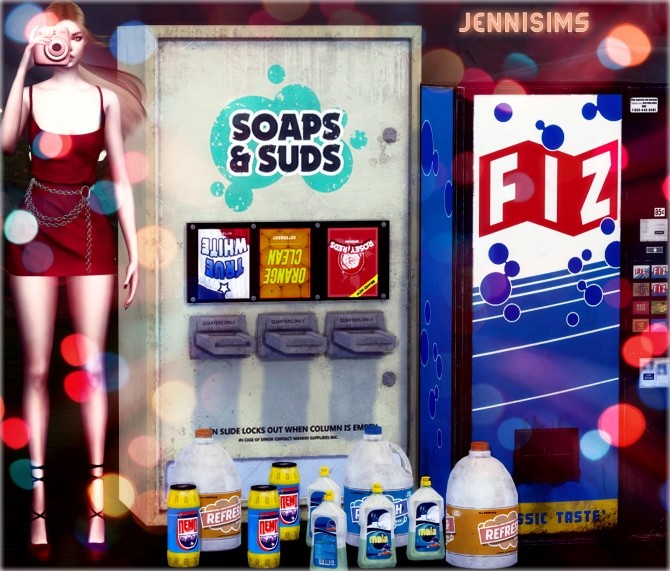 Sims 4 DECO Soaps ,Suds, Detergent, Vending machines (5ITEMS) at Jenni Sims