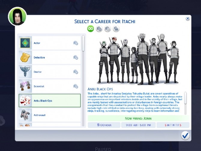 Sims 4 Naruto Anbu Black Ops Career by TabooEmu at Mod The Sims