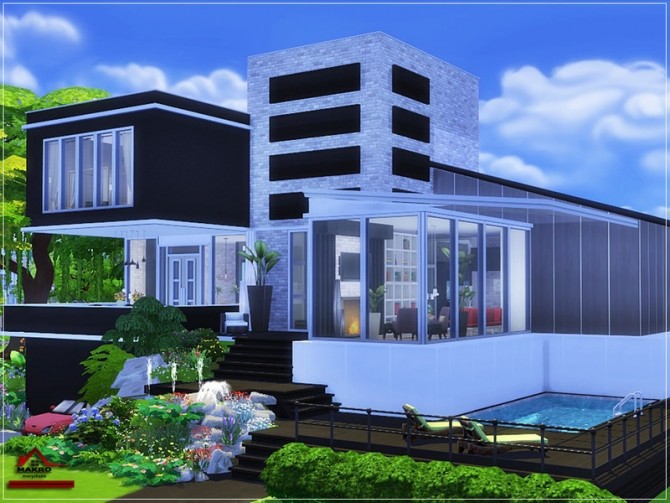 Sims 4 Makro modern house by marychabb at TSR