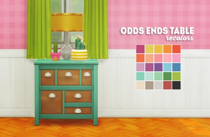 Sims 4 Odd ends table recolors at Lina Cherie