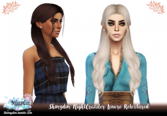 Sims 4 NightCrawler Lenore Hair Retexture Naturals + Unnaturals at Shimydim Sims