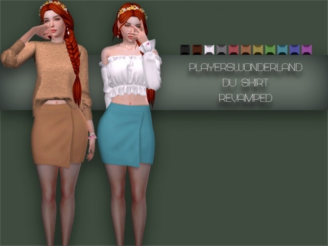 Sims 4 Discover University Skirt Revamped by PlayersWonderland at TSR