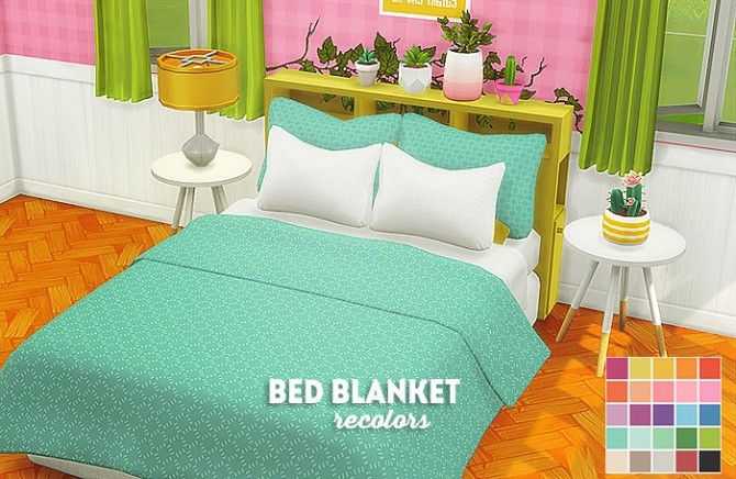 Sims 4 Bed blanket recolors at Lina Cherie