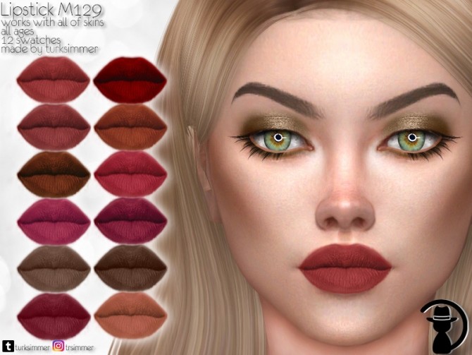 Sims 4 Lipstick M129 by turksimmer at TSR
