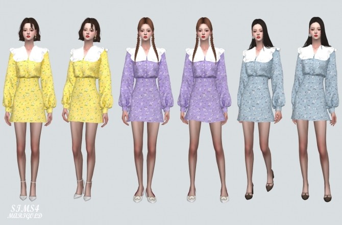 Sims 4 A Spring Mini Dress at Marigold