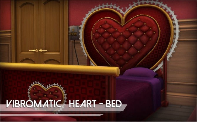 Sims 4 Vibromatic Heart bed by Mathcope at Sims 4 Studio