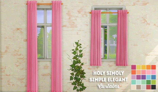 Sims 4 Holy Simoly simple elegant curtains recolors at Lina Cherie