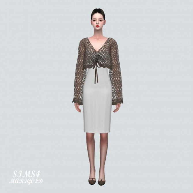 Sims 4 See through Knit With Midi Dress at Marigold