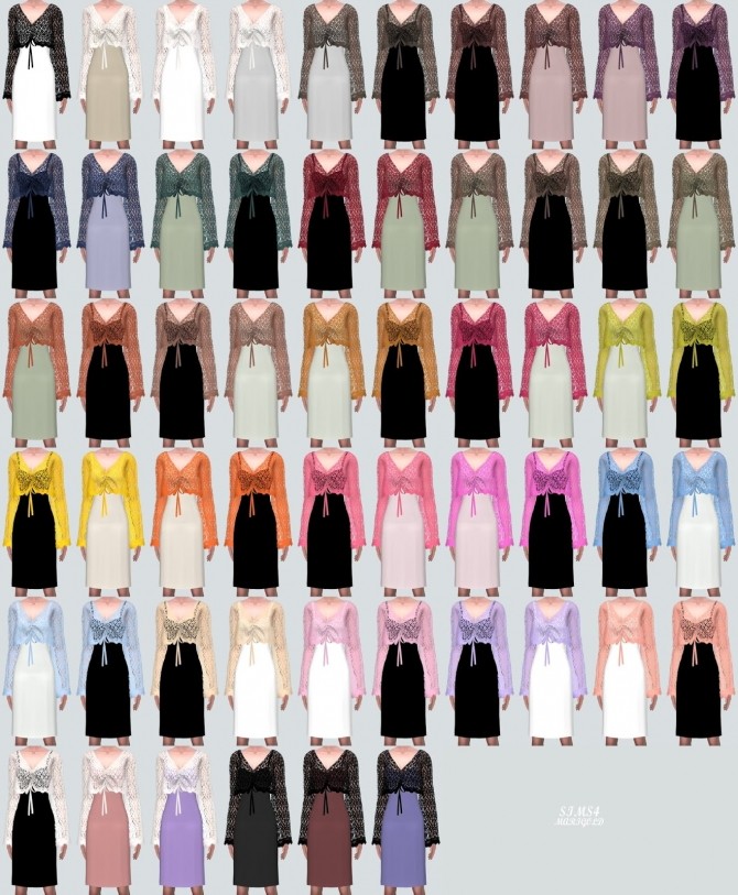 Sims 4 See through Knit With Midi Dress at Marigold