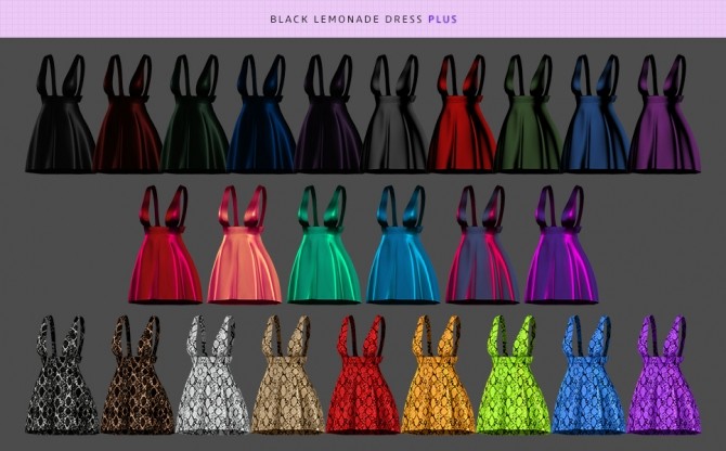 Sims 4 Black lemonade Dress & Plus at MMSIMS