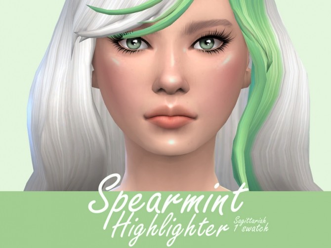 Sims 4 Spearmint Highlighter by Sagittariah at TSR