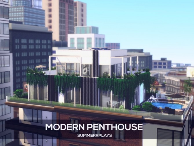 Sims 4 Modern Penthouse by Summerr Plays at TSR