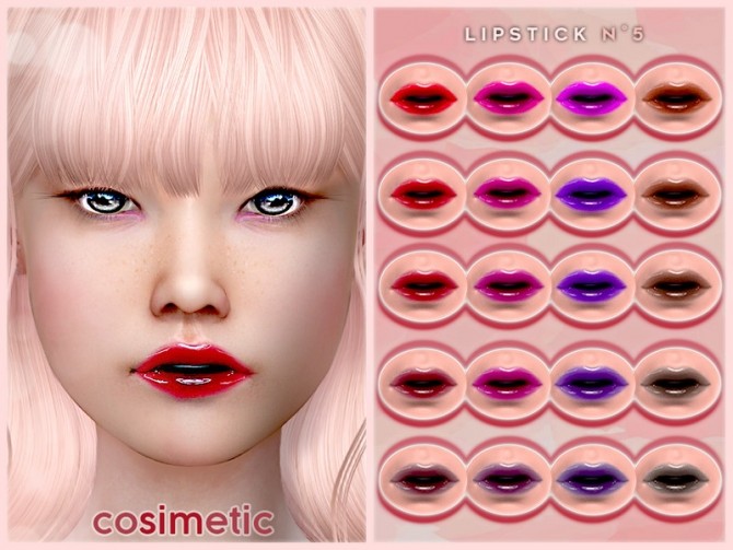 Sims 4 Lipstick N5 by cosimetic at TSR