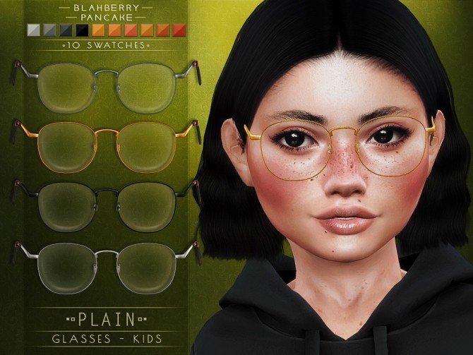 Sims 4 Plain Glasses + kids ver. at Blahberry Pancake