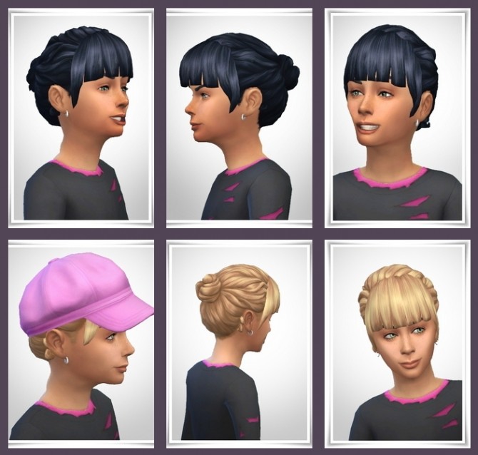 Sims 4 Kids Curly Bun Hair at Birksches Sims Blog