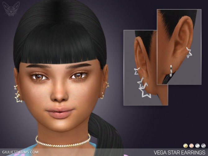 Sims 4 Vega Star Earrings For Kids at Giulietta