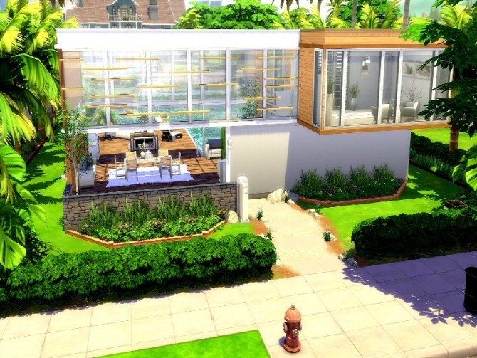Sims 4 Pool House No CC by GenkaiHaretsu at TSR