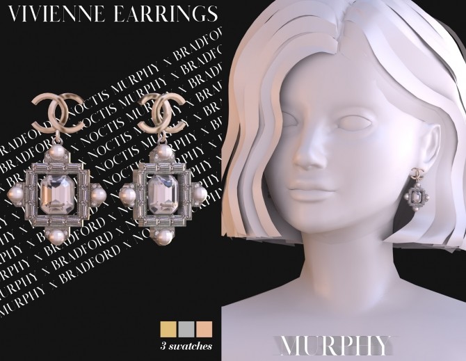 Sims 4 Vivienne Earrings by Silence Bradford at MURPHY