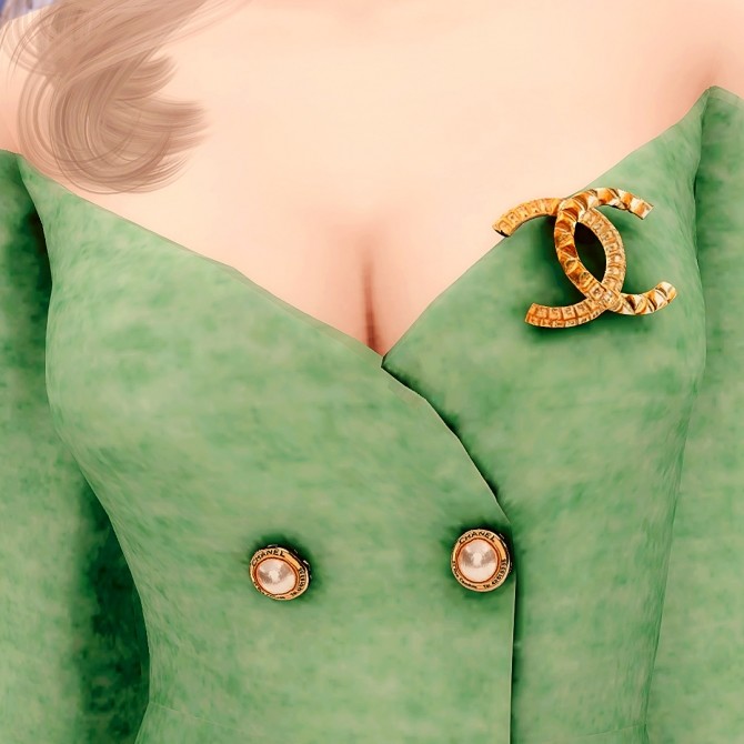 Sims 4 Off shoulder Frill dress at RIMINGs