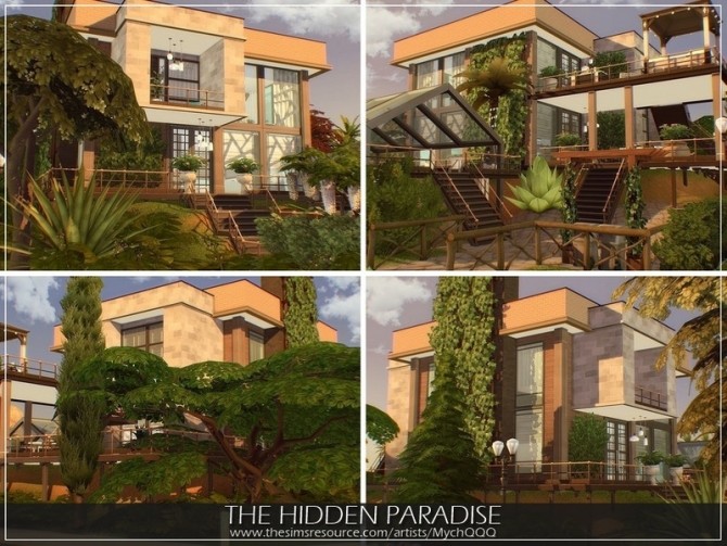 Sims 4 The Hidden Paradise house by MychQQQ at TSR