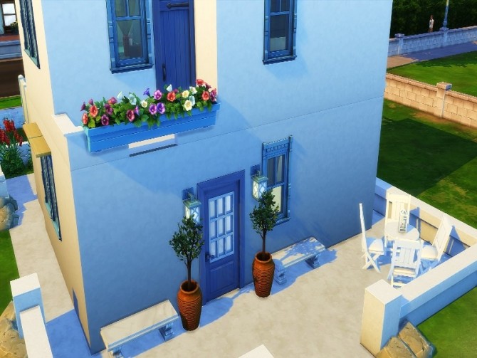 Sims 4 Santorini house by GenkaiHaretsu at TSR