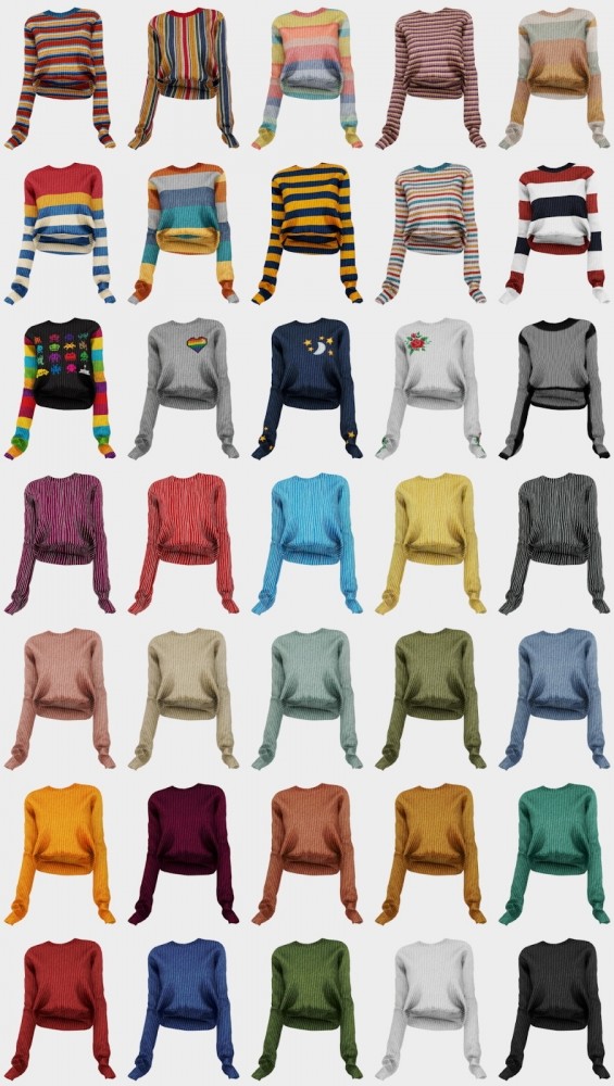 Sims 4 Hana Set: skirt and sweater at Daisy Pixels