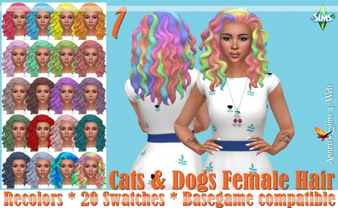 Sims 4 Cats & Dogs Female Hair Recolors at Annett’s Sims 4 Welt