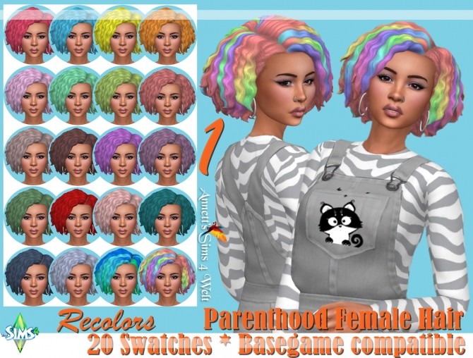 Sims 4 Parenthood Female Hair Recolors at Annett’s Sims 4 Welt