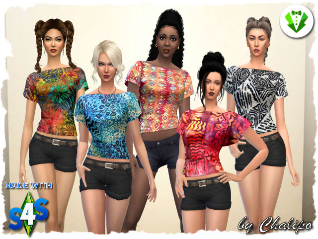 Sims 4 Ethno Blouse by Chalipo at All 4 Sims
