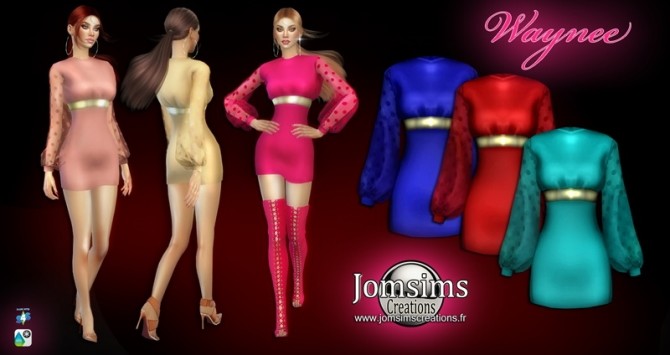 Sims 4 Waynee dress at Jomsims Creations