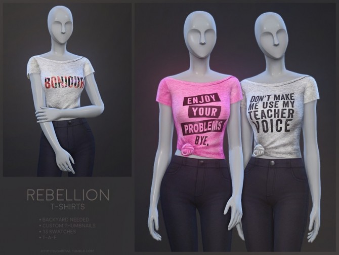 Sims 4 Rebellion t shirts by sugar owl at TSR