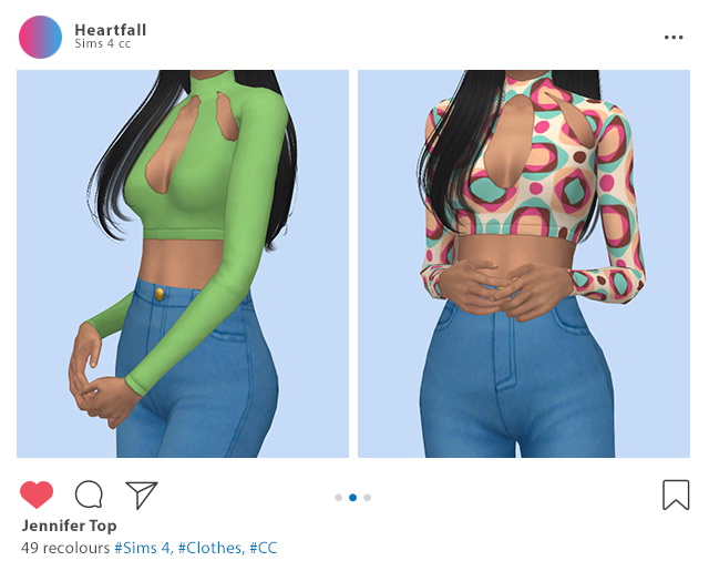 Sims 4 margeh75​s Jennifer top recolours at Heartfall